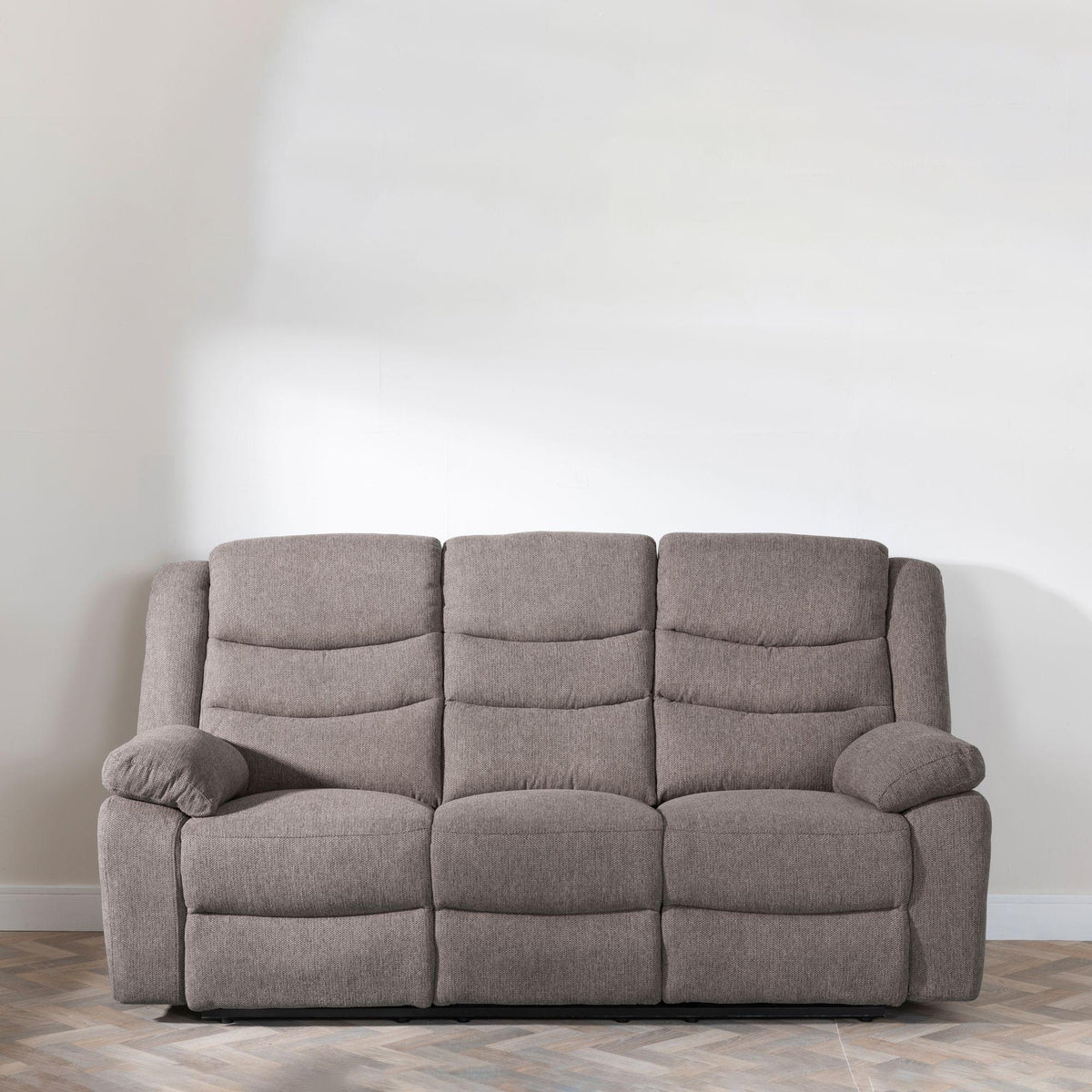 Sydney Brown Fabric Manual Recliner Sofa