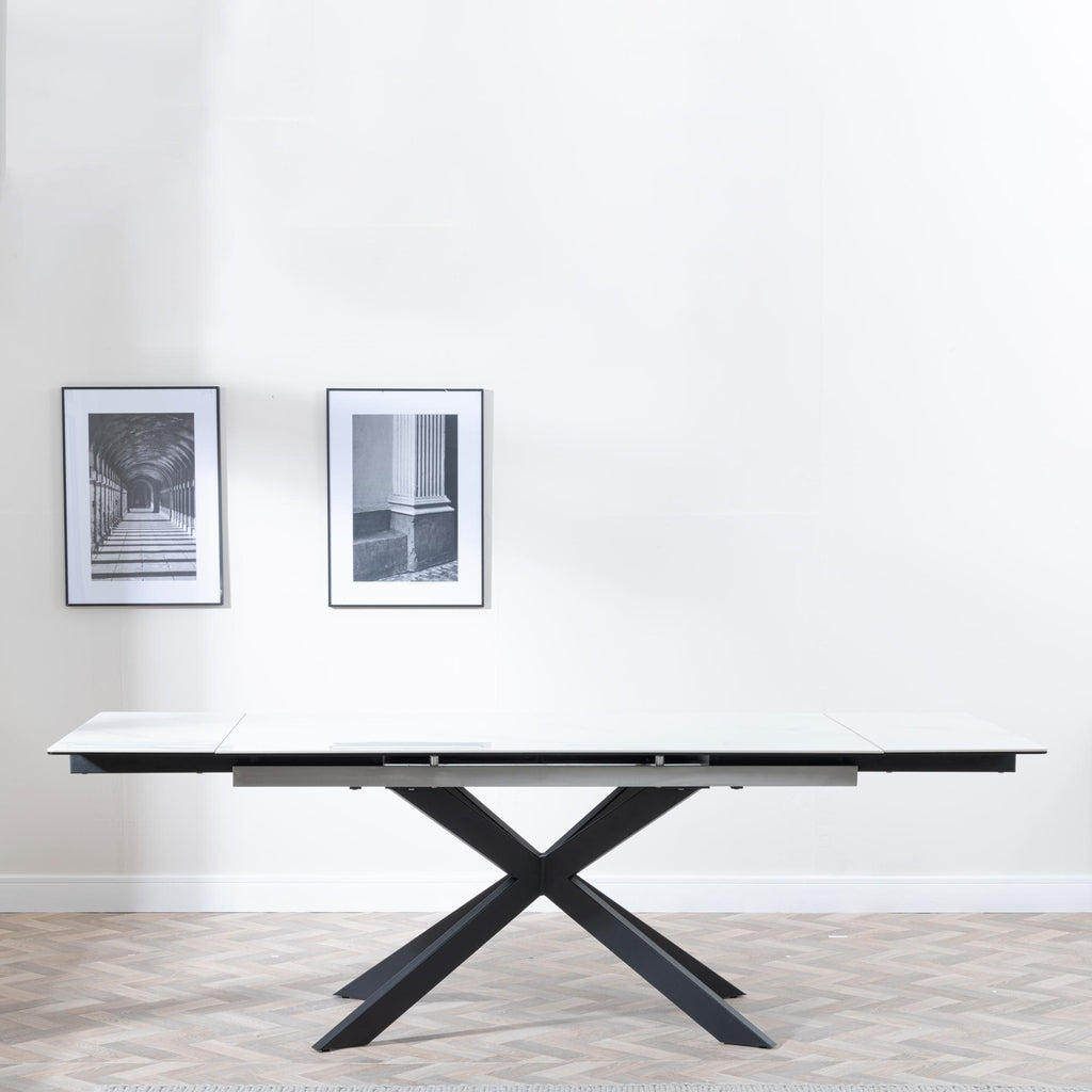 Welton White Ceramic Extending Dining Table 140cm-200cm
