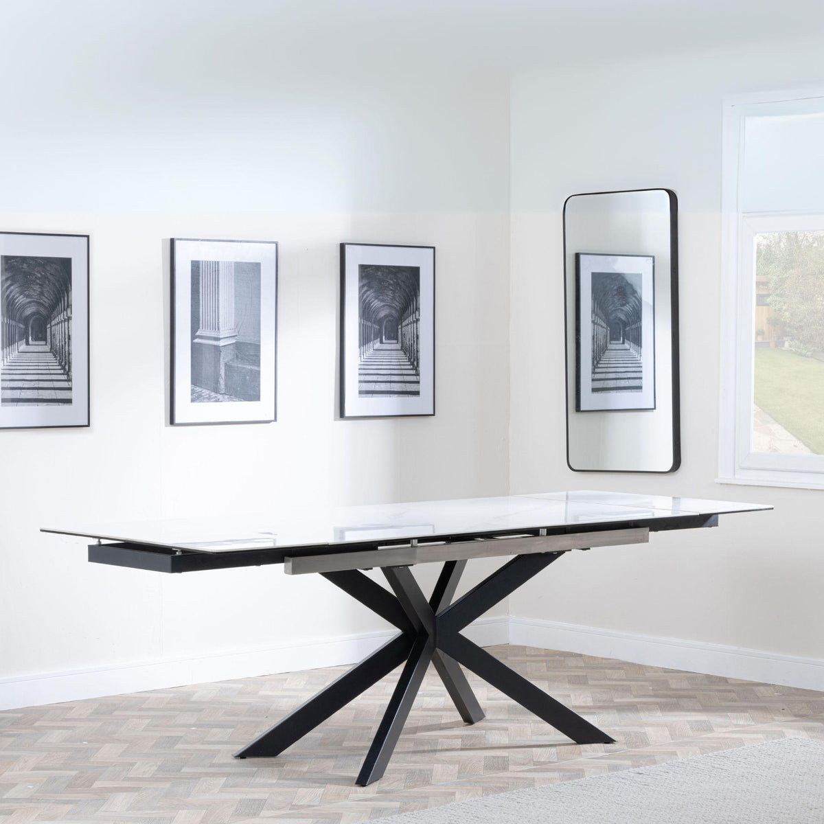 Welton White Ceramic Extending Dining Table 140cm-200cm