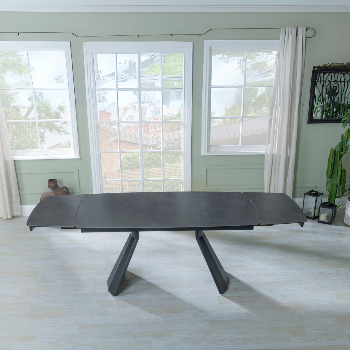 Luna Black Ceramic Extending Dining Table 160cm-240cm