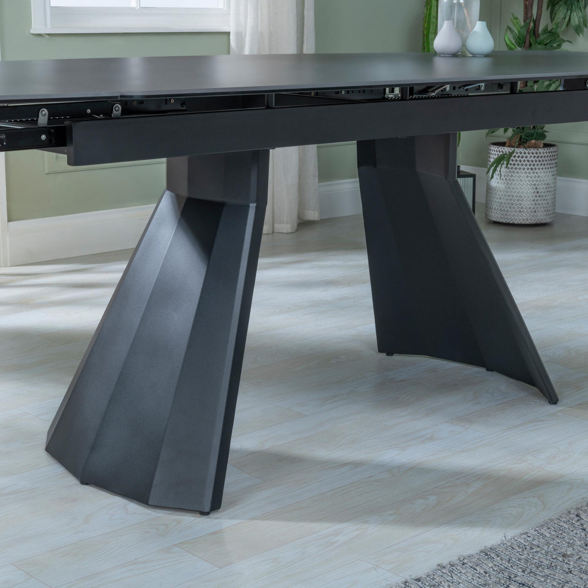 Luna Black Ceramic Extending Dining Table 160cm-240cm