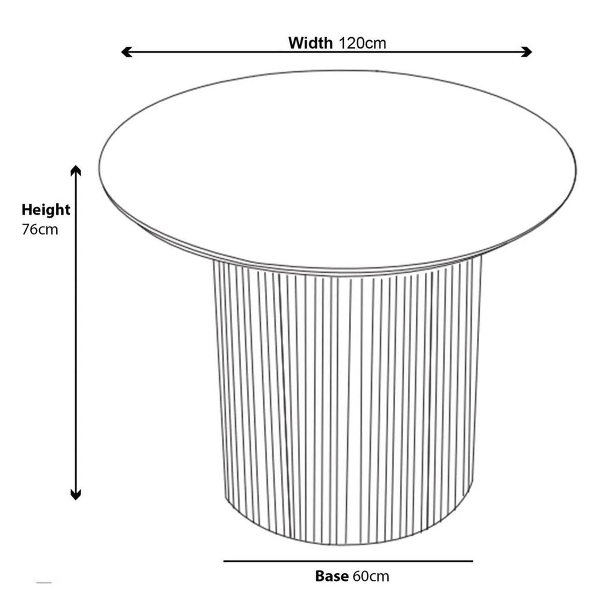 Renzo Oak Effect Round Dining Table 120cm