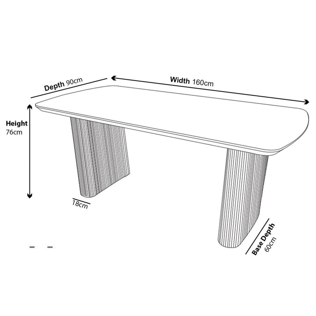 Renzo Oak Effect Oval Dining Table 160cm