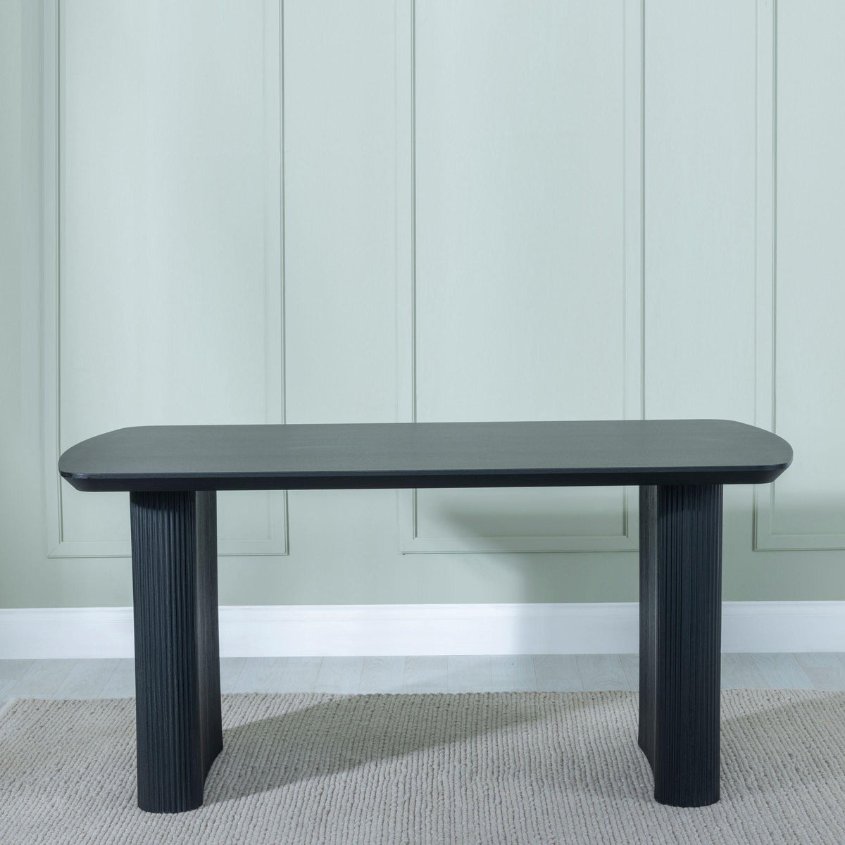 Renzo Black Oval Dining Table 160cm
