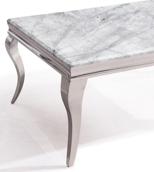 Merida Extra Large Grey Marble Effect and Chrome Dining Table 200cm