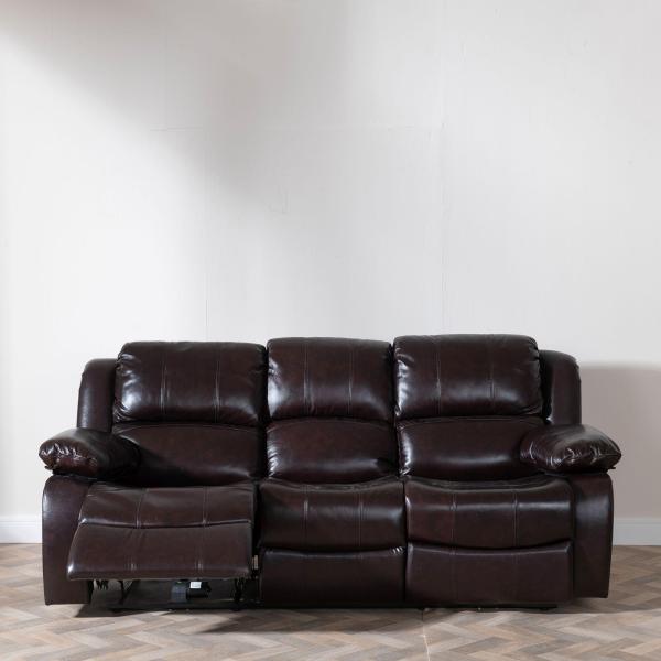Helena Burgundy Leather Electric Recliner Sofa