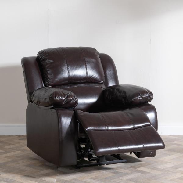 Helena Burgundy Leather Electric Recliner Sofa
