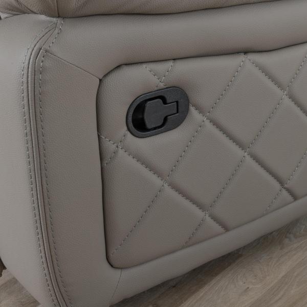 Declo Grey Leather Electric Recliner Sofa