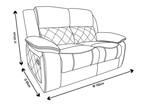 Declo Grey Leather Electric Recliner Sofa