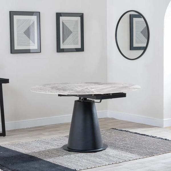 Clara White Sintered Stone Round Dining Table 135cm