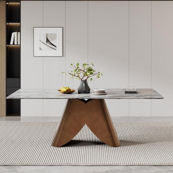 Athena White Engineered Marble Dining Table 220cm