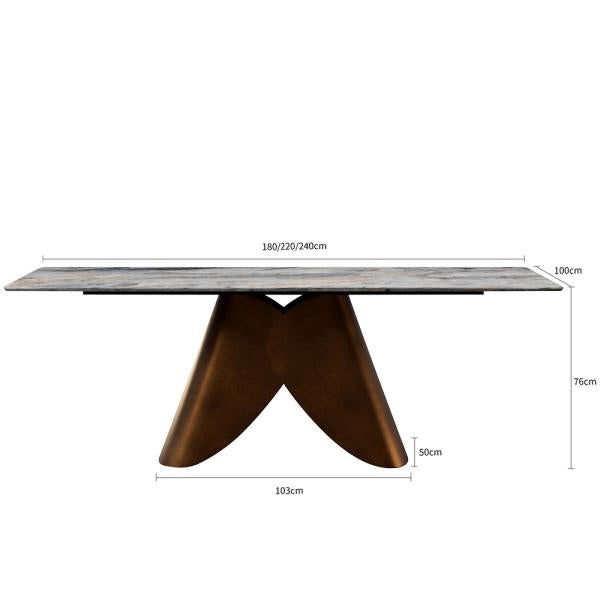 Athena White Engineered Marble Dining Table 220cm