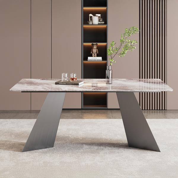 Daytona White Engineered Marble Dining Table 180cm
