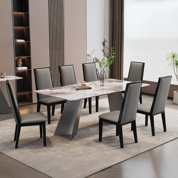 Daytona White Engineered Marble Dining Table 220cm