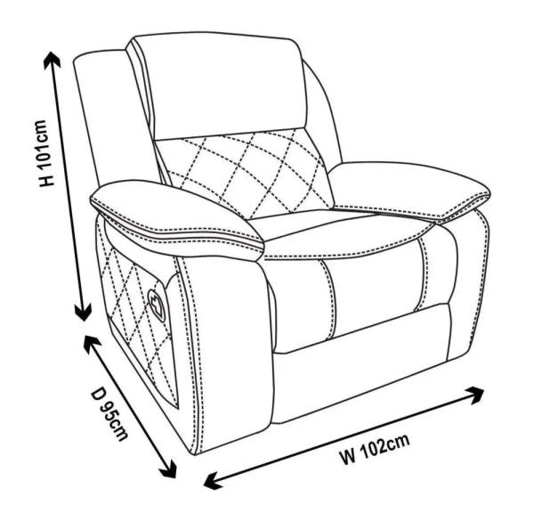 Declo Brown Leather Manual Recliner Sofa