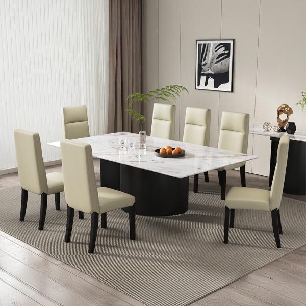 Eclipse White Engineered Marble Dining Table 220cm