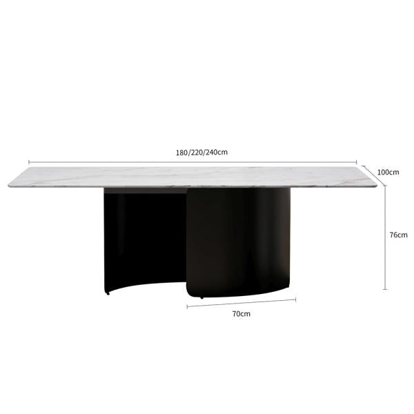 Eclipse White Engineered Marble Dining Table 240cm