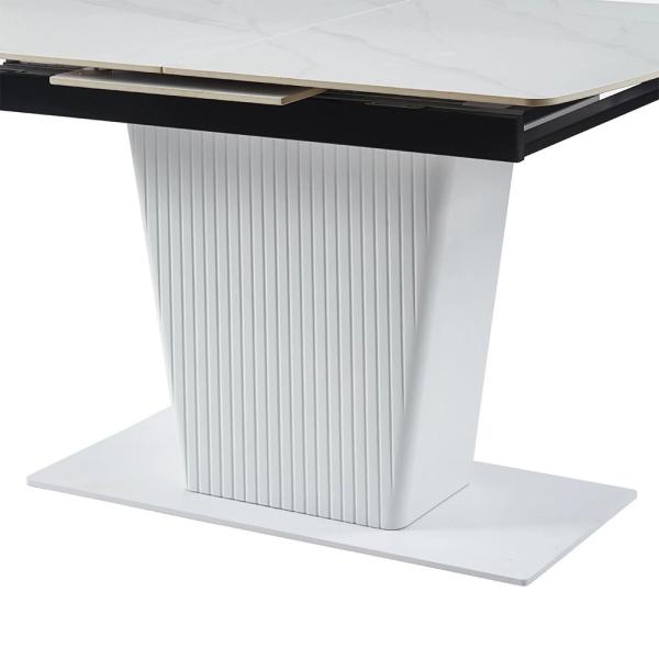 Valtaro White Ceramic Extending Dining Table 130cm-170cm