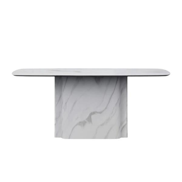 Valente White Engineered Marble Dining Table 220cm