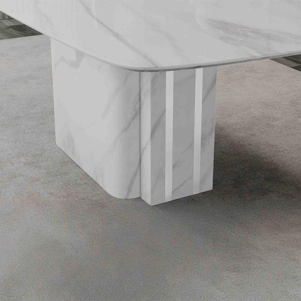 Valente White Engineered Marble Dining Table 240cm