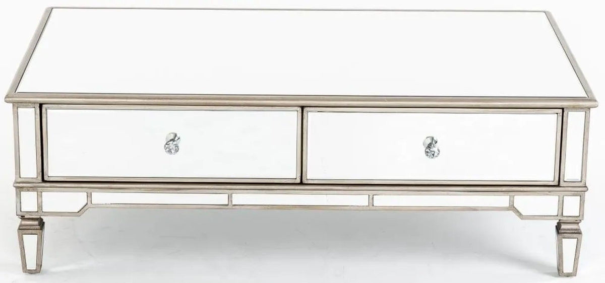 Lumina MDF Mirror Coffee Table with 2 Drawers
