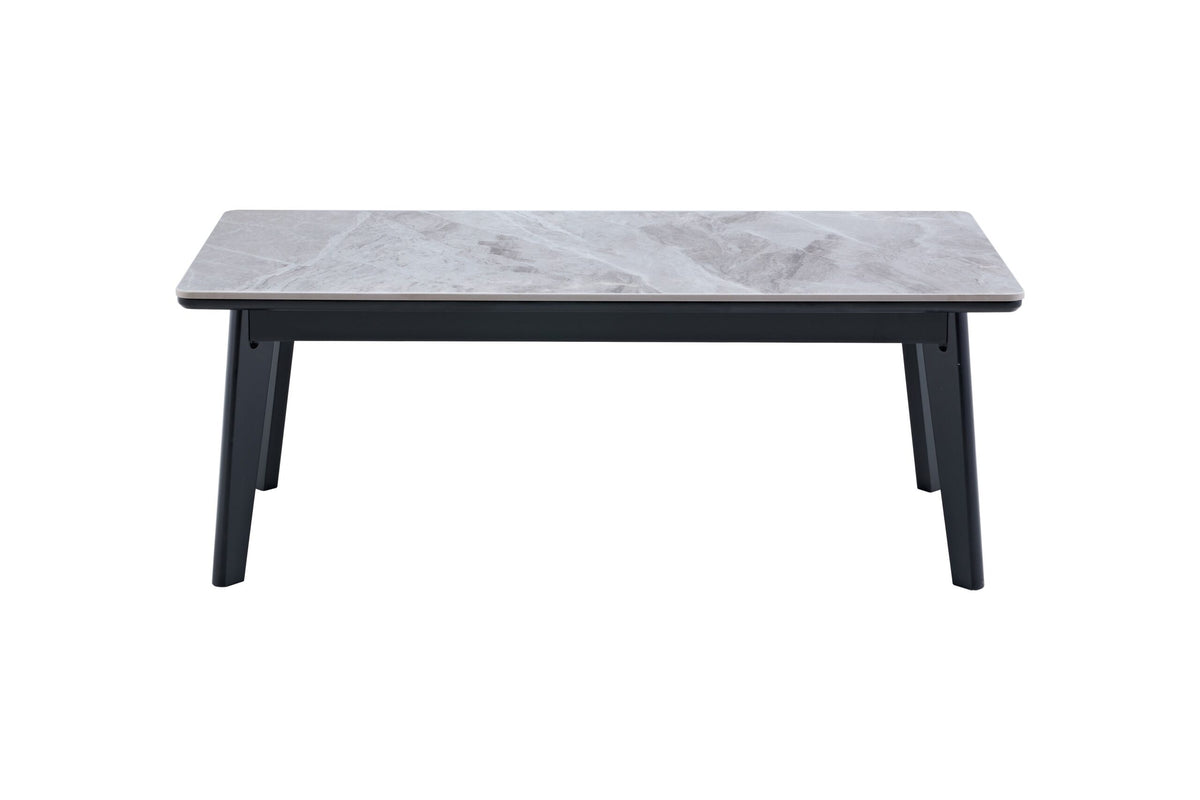 Arizona Grey Ceramic Marble-Effect Coffee Table - front view