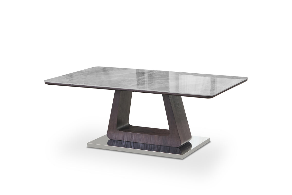 Zermatt Ceramic Grey Marble-Effect Coffee Table