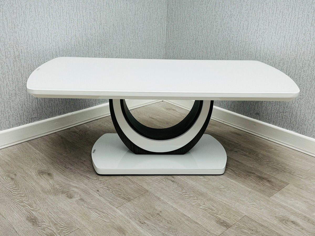 Marano Grey High Gloss Coffee Table with U-shaped pedestal base - front view