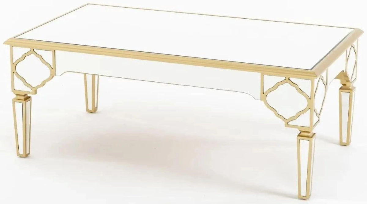Aurelia Mirrored Gold Trim MDF Coffee Table