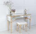 Aurelia Mirrored Gold Trim Dressing Stool