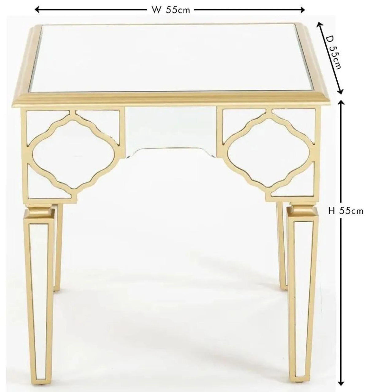 Aurelia Mirrored Gold Trim MDF End Table
