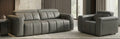 Dallas Grey Leather Power Slider Sofa