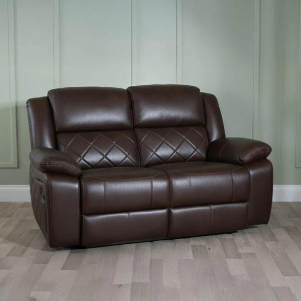 Declo Brown Leather Electric Recliner Sofa
