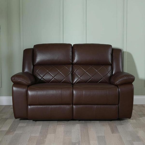 Declo Brown Leather Manual Recliner Sofa