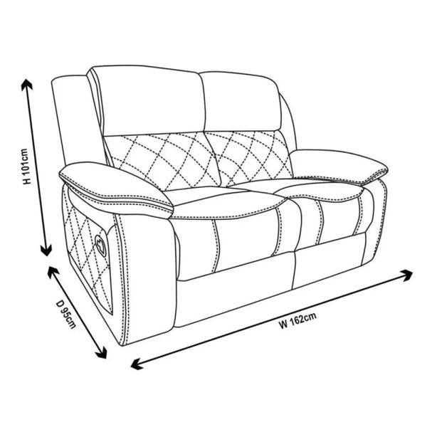 Declo Cream Leather Electric Recliner Sofa