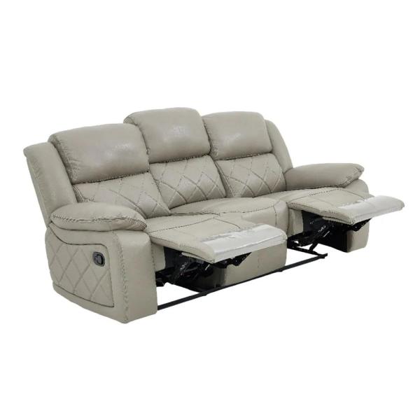 Declo Cream Leather Electric Recliner Sofa