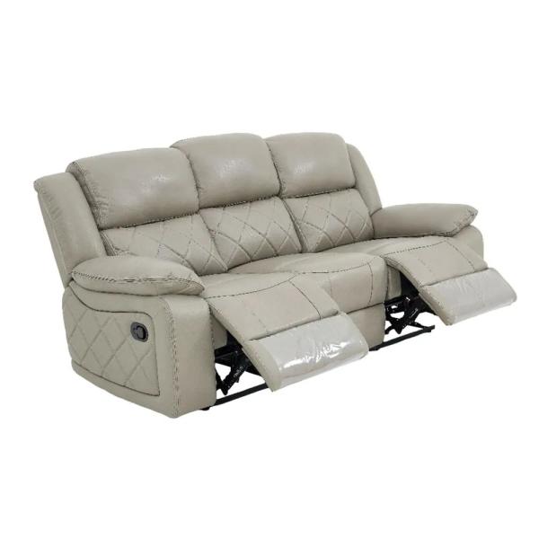 Declo Cream Leather Electric Recliner Sofa