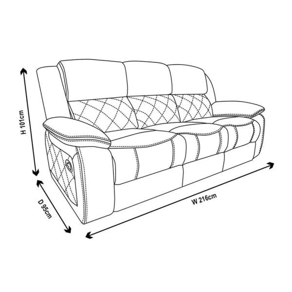 Declo Cream Leather Manual Recliner Sofa
