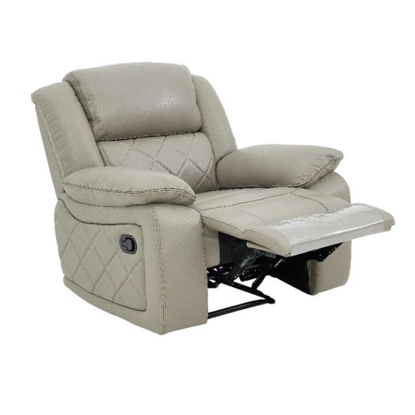 Declo Cream Leather Electric Recliner Sofa