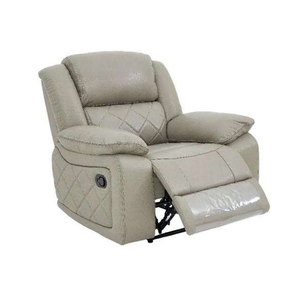Declo Cream Leather Electric Recliner Sofa