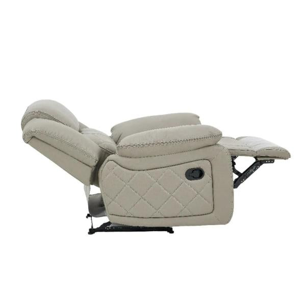 Declo Cream Leather Electric Recliner Sofa