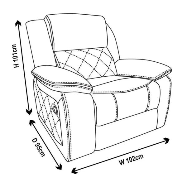 Declo Cream Leather Electric Recliner Sofa