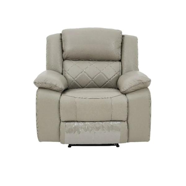Declo Cream Leather Manual Recliner Sofa