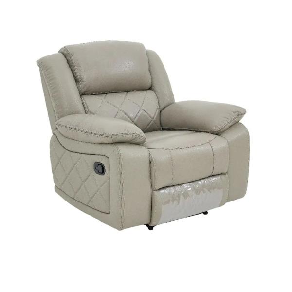 Declo Cream Leather Manual Recliner Sofa