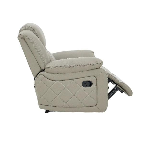 Declo Cream Leather Manual Recliner Sofa