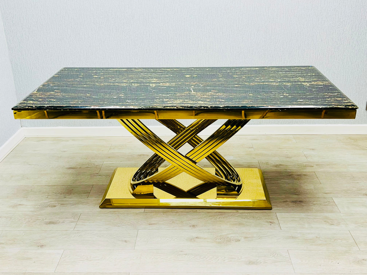 Elina Black Ceramic Marble-Effect Coffee Table - lifestyle view 1