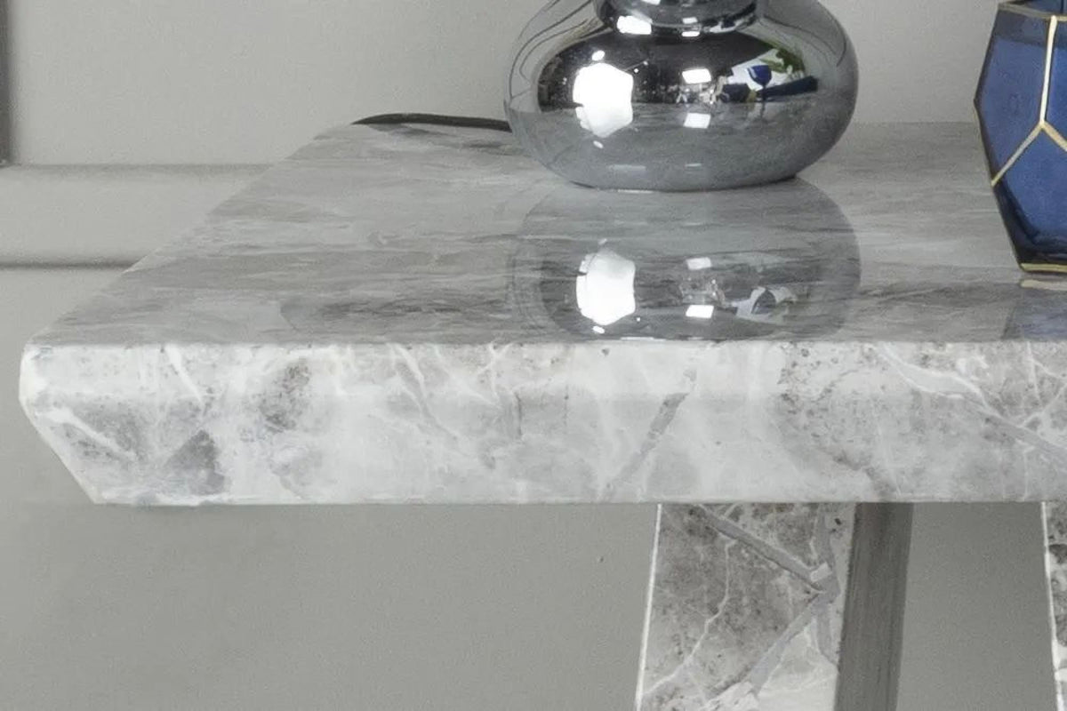Hugo Grey Engineered Marble End Table