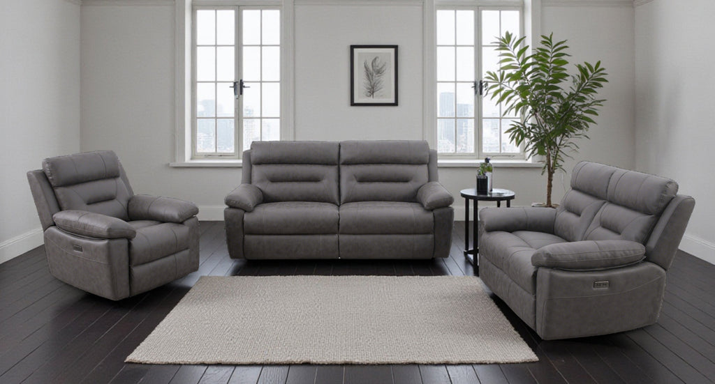 Lucca Ink Fabric Power Recliner Sofa