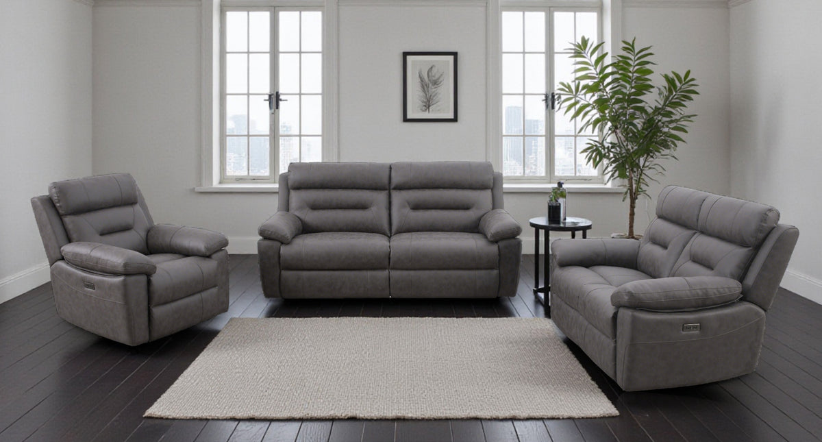 Lucca Ink Fabric Power Recliner Sofa