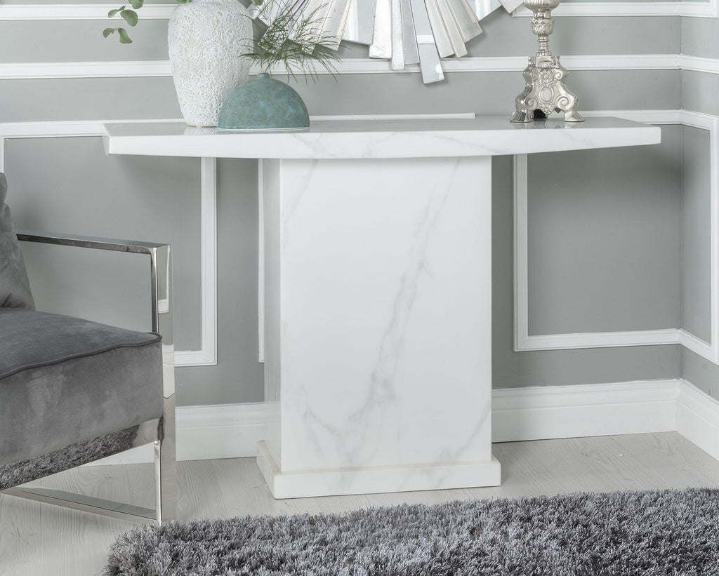 Olympia White Engineered Marble Square Coffee Table